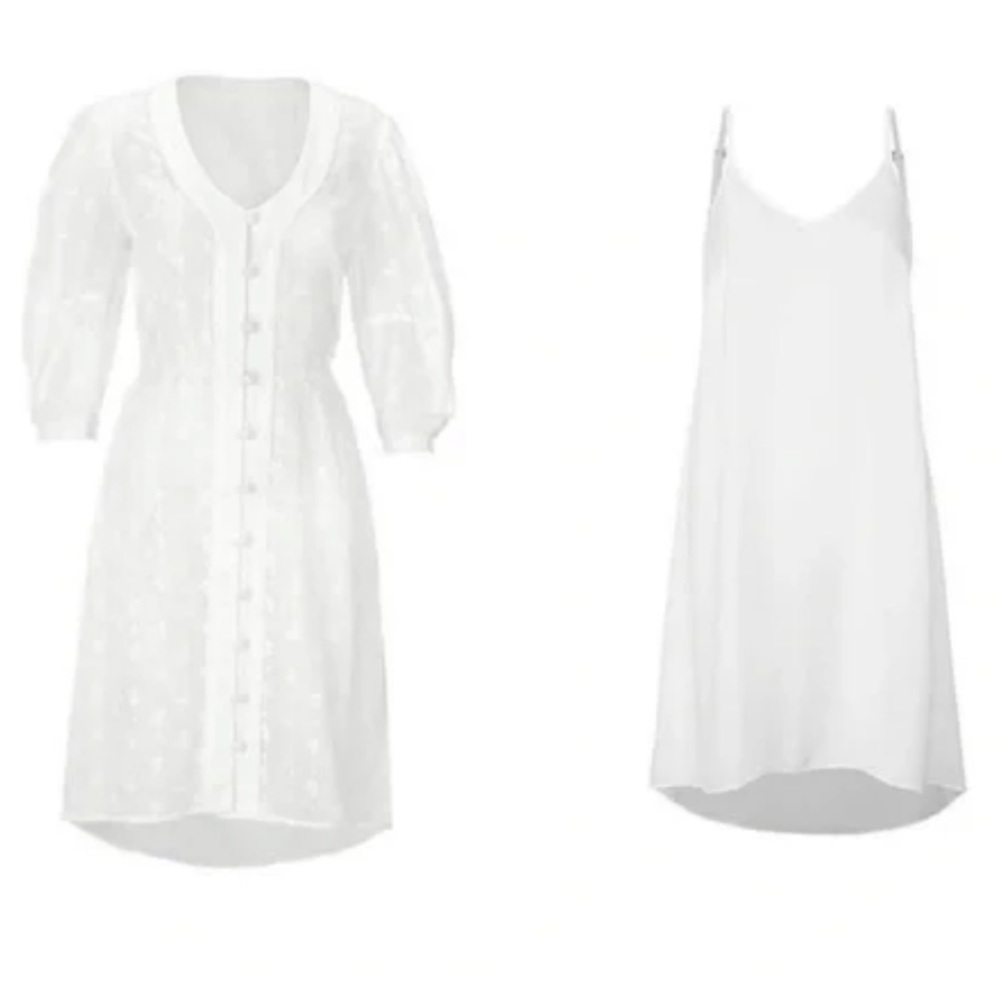 Cabi 8 White Embroidered Button Down Midsummer Dress - Picture 9 of 12